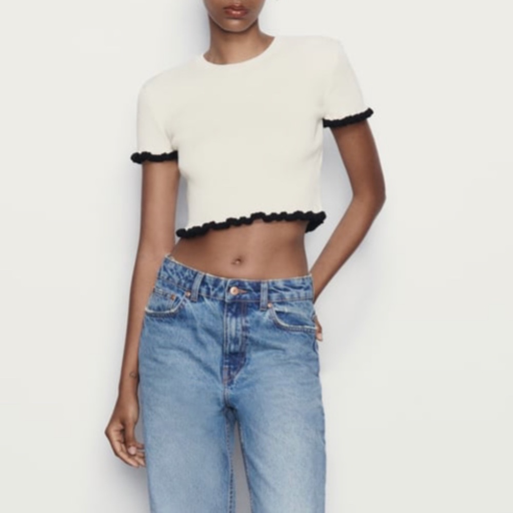 Zara Cropped Sweater Top - Size M